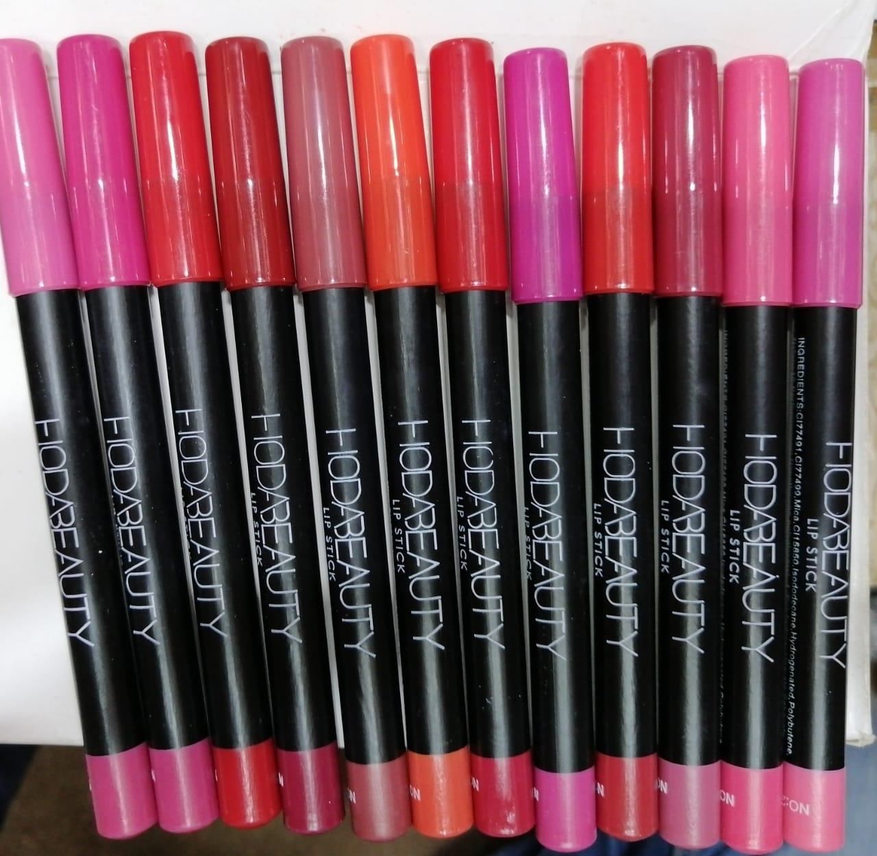 Huda Beauty Pack Of 12 Colors Lip Stick Pencil