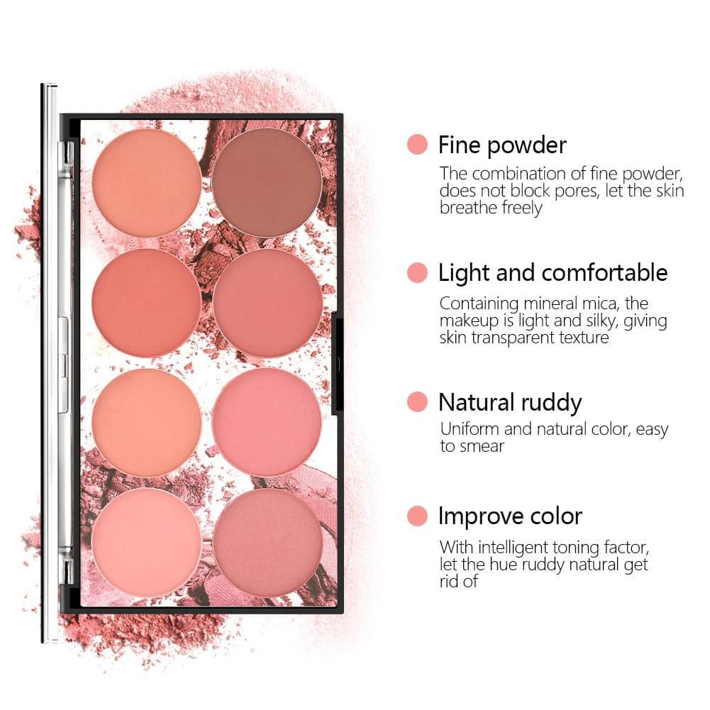 Miss Rose 8 Color Blush Palette - AAMU COSMETICS