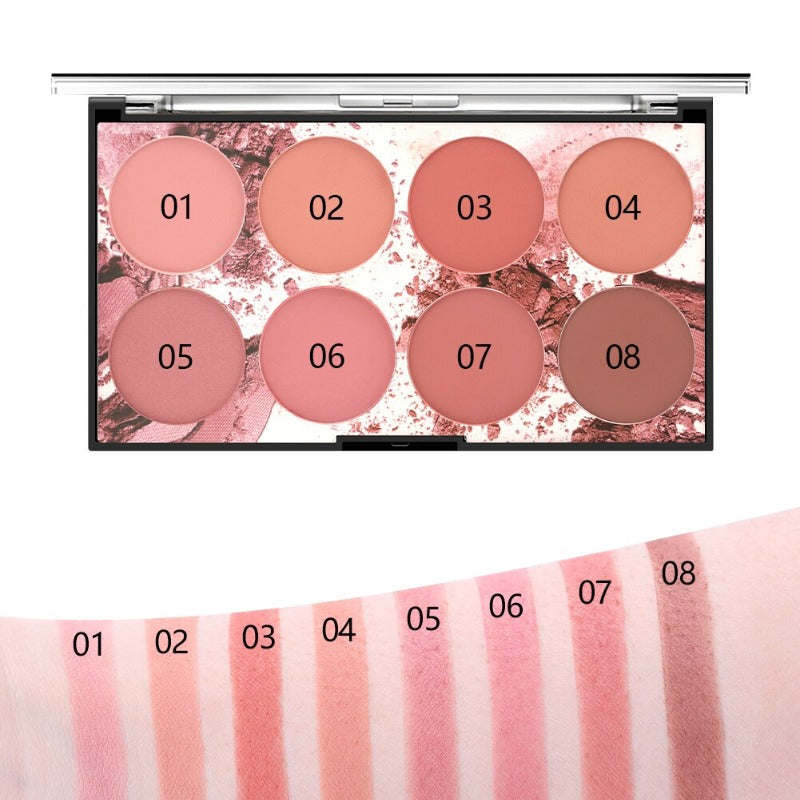 Miss Rose 8 Color Blush Palette - AAMU COSMETICS